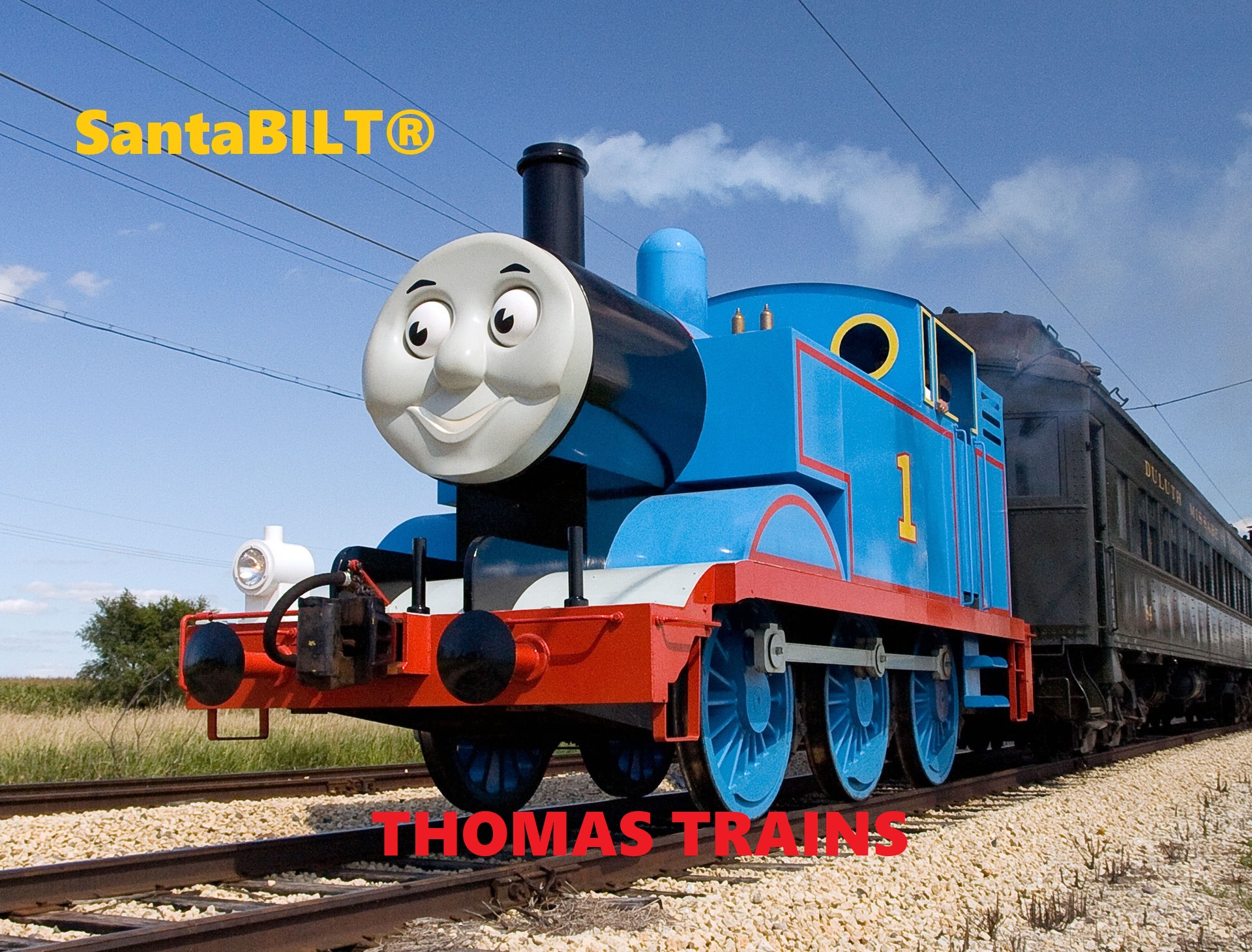 sit on thomas the tank engine and track