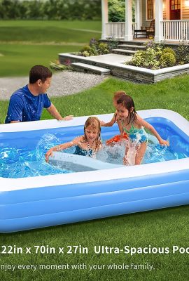 Swimming Pools with Pump-Inflatable Kiddie Pool-122”x70”x 27”Full-Sized Pools Above Ground-Thickened Blow Up Pool - Swim Center for Kids, Adults, Outdoor, Water Party,for Ages 3+ | SantaBILT®
